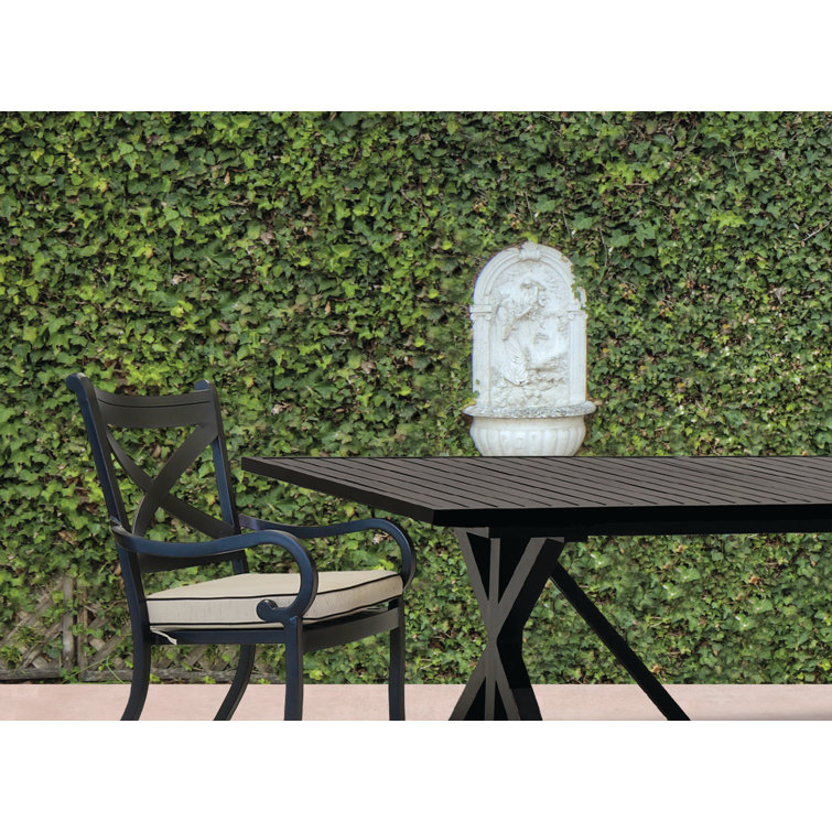 Monterey 96'' Black Aged Aluminum Outdoor Dining Table