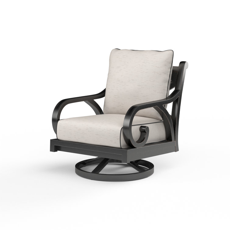 Black Aluminum Armchair with Sunbrella Cushions