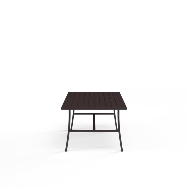 Espresso Aluminum Outdoor Rectangular Coffee Table with Flared Legs