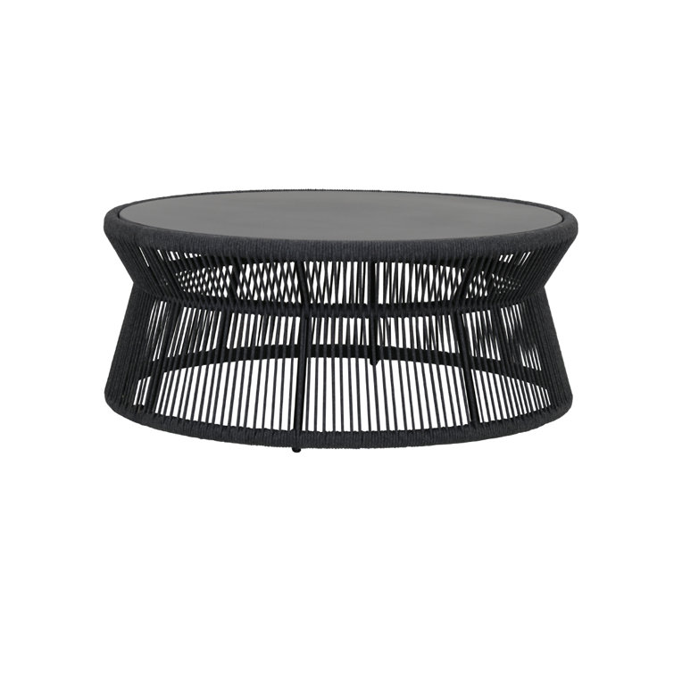 Charcoal Round Outdoor Coffee Table with Granite Top