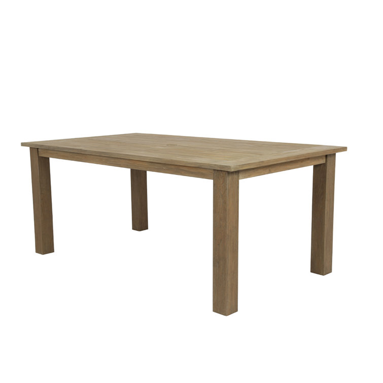 Coastal Brown Teak Rectangular Outdoor Dining Table