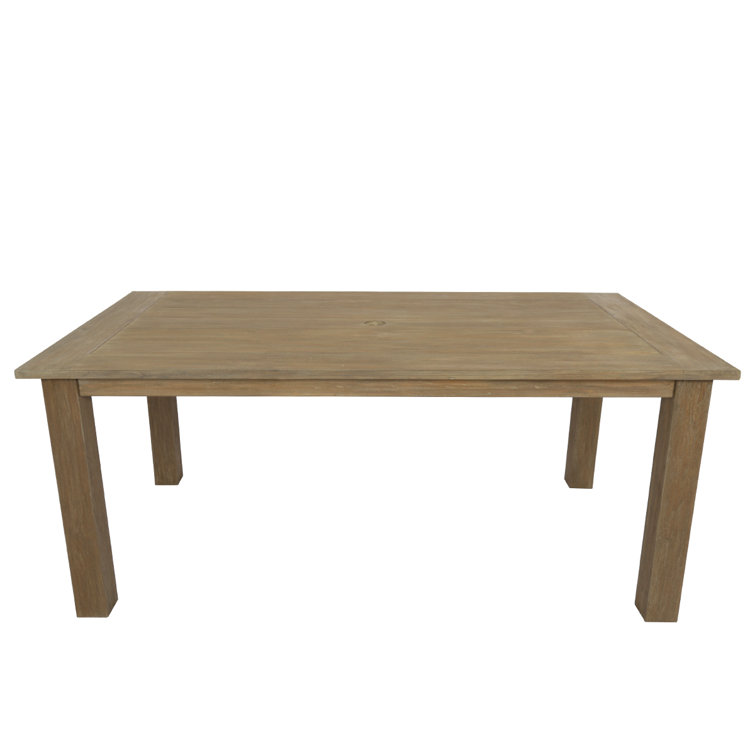 Coastal Brown Teak Rectangular Outdoor Dining Table