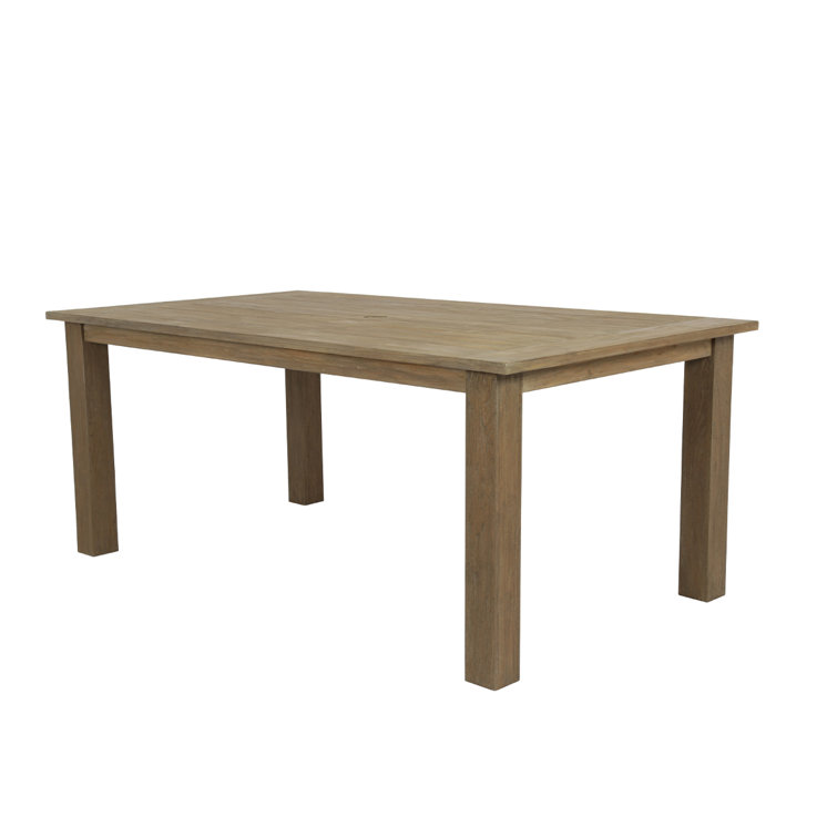 Natural Teak Wood Outdoor Dining Table with Umbrella Hole