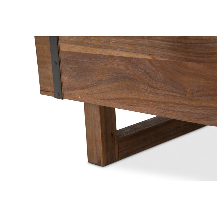 Brooklyn Walk Burnt Umber Solid Wood Rectangular Coffee Table with Storage
