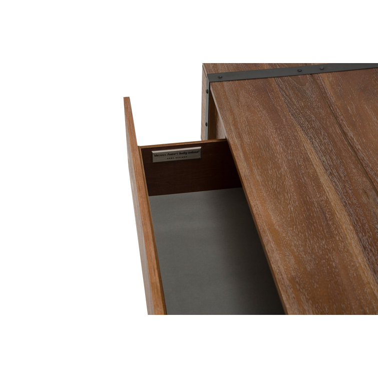 Brooklyn Walk Burnt Umber Solid Wood Rectangular Coffee Table with Storage