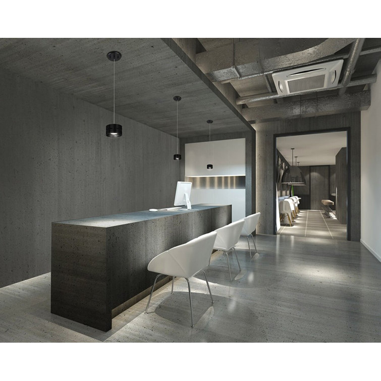 Oxford Sleek White Aluminum LED Drum Pendant Light