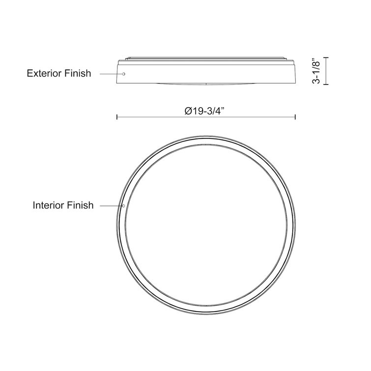 Essex Sleek Black & White Aluminum LED Flush Mount