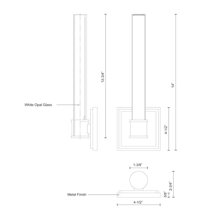 Rona Sleek Black Aluminum LED Dimmable Wall Sconce