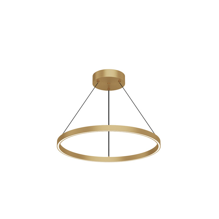 Brushed Gold Aluminum LED Pendant Light, 23.63"