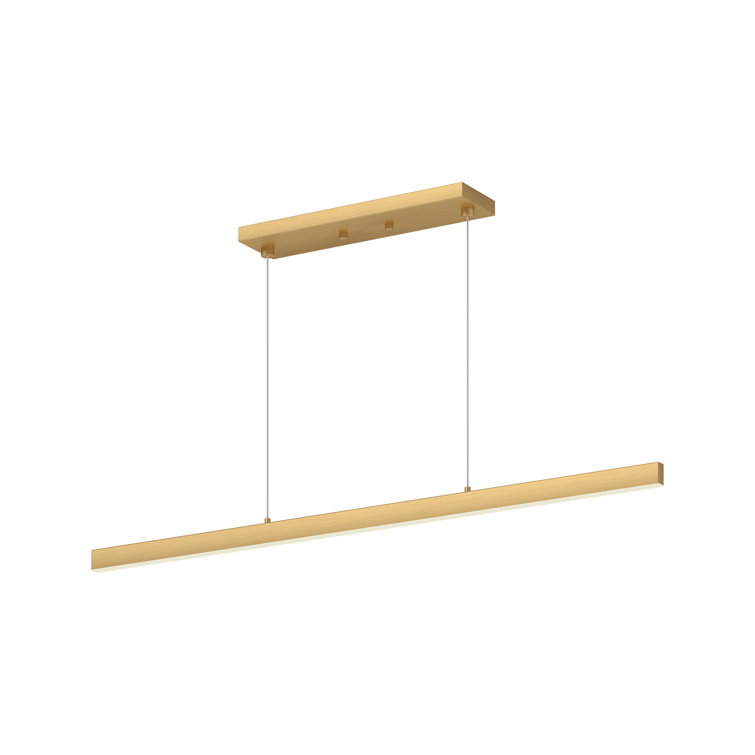 Slim Brushed Gold LED Kitchen Island Pendant Light