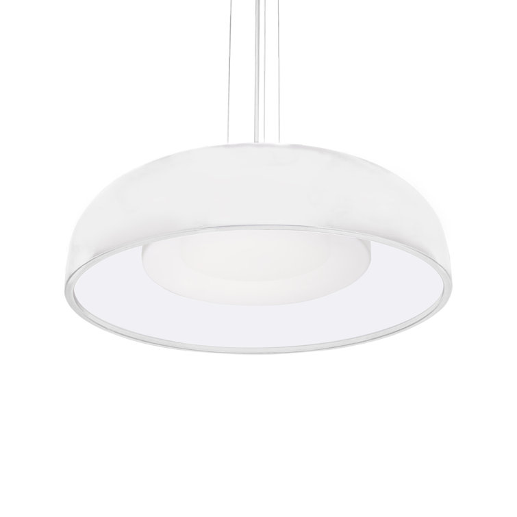 Beacon Contemporary White LED Glass Pendant Light 20"