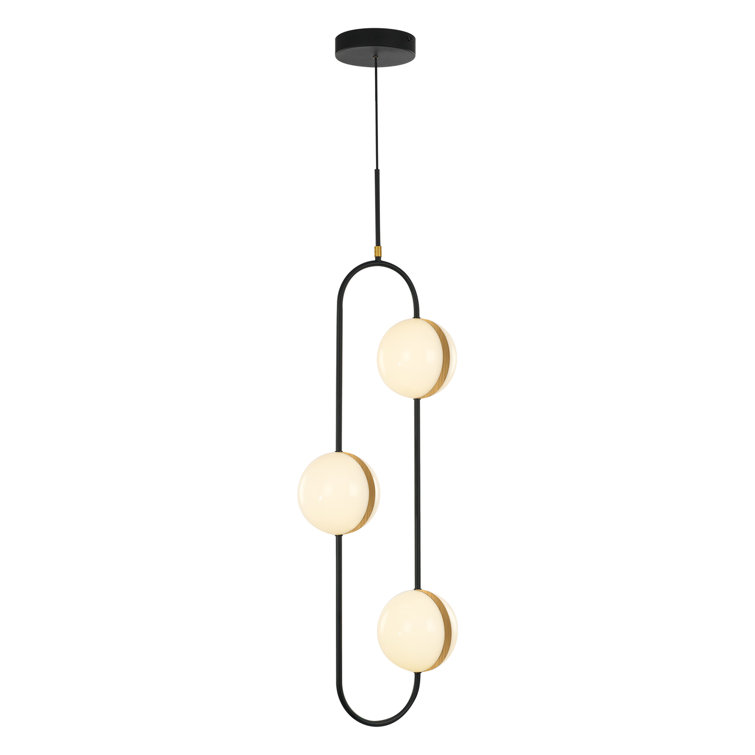 Matte Black and Gold LED Globe Pendant Light