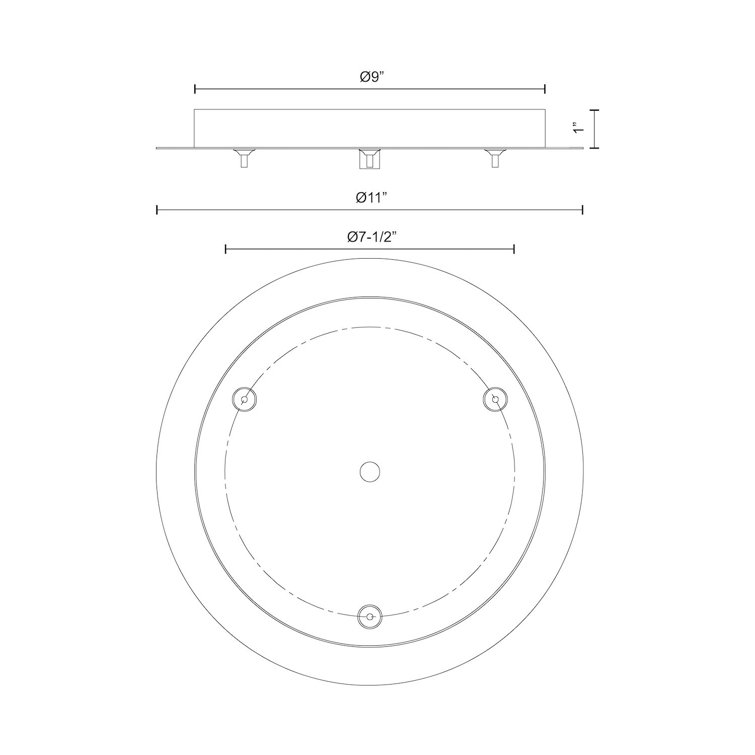 Elegant Multi-Port Round Canopy in Black Chrome