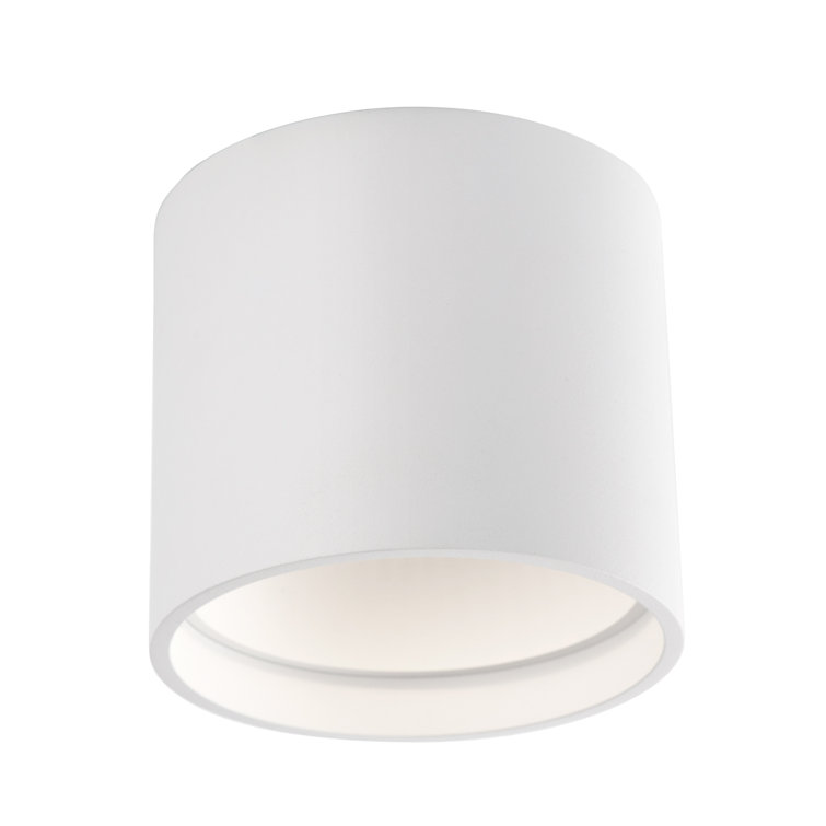 Heather 4.5" White Drum LED Flush Mount Light