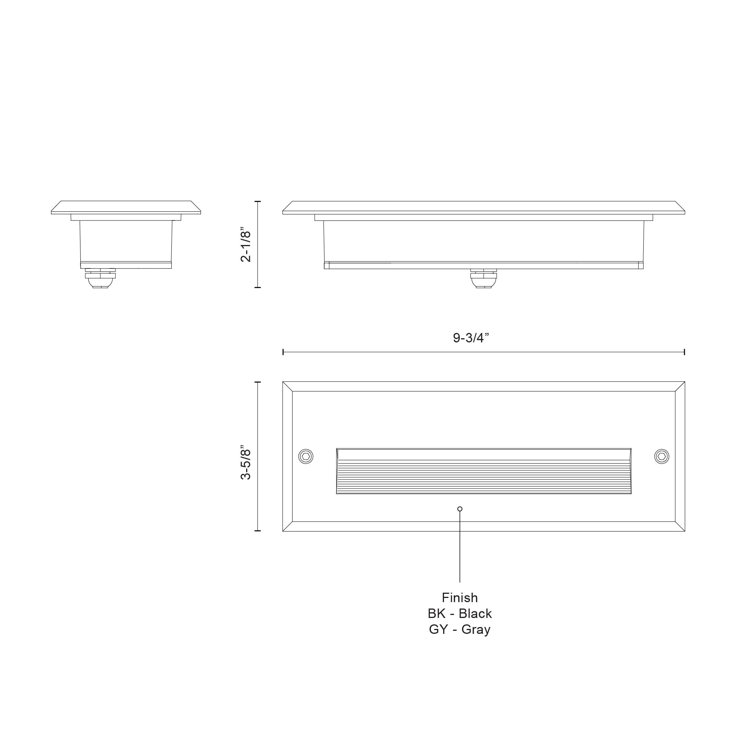 Gray 9.75" Dimmable LED Metal Step Light