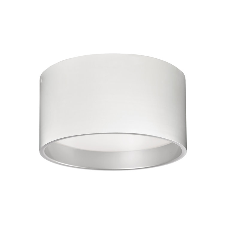 Matte Black and White Aluminum LED Drum Flush Mount
