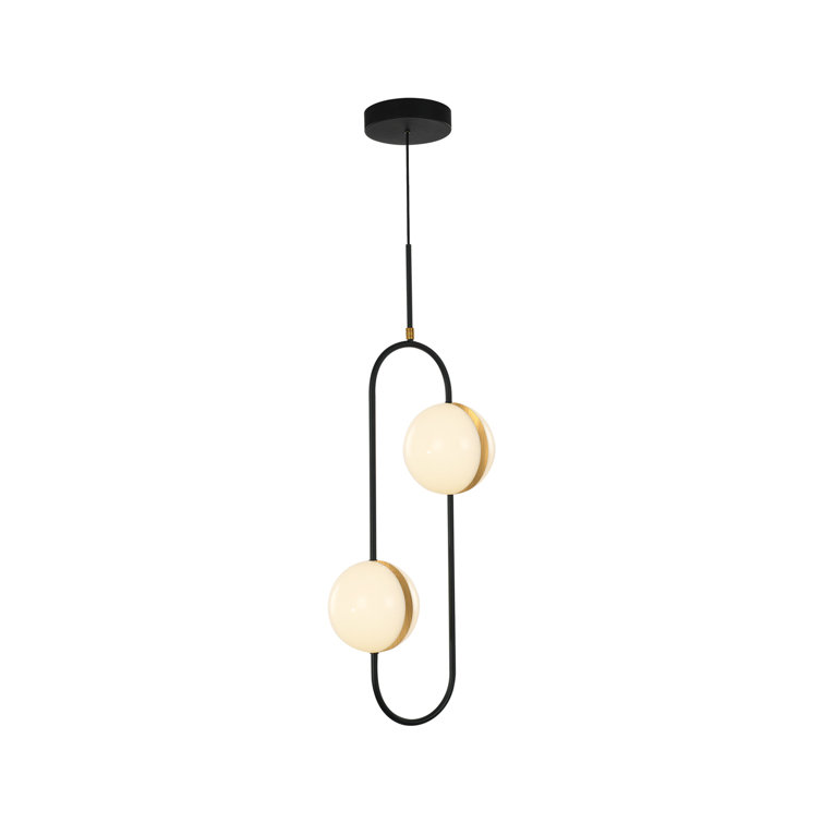 Matte Black and Gold LED Globe Pendant Light