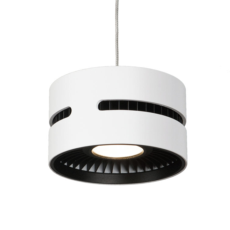 Oxford Sleek White Aluminum LED Drum Pendant Light