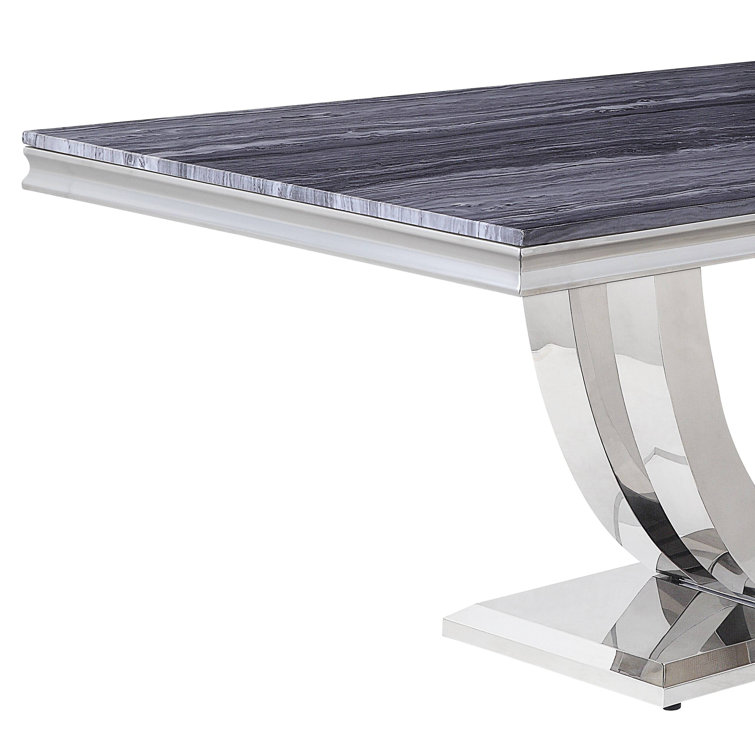 Cambrie 42" Contemporary Faux Marble Dining Table