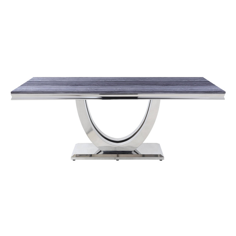 Cambrie 42" Contemporary Faux Marble Dining Table