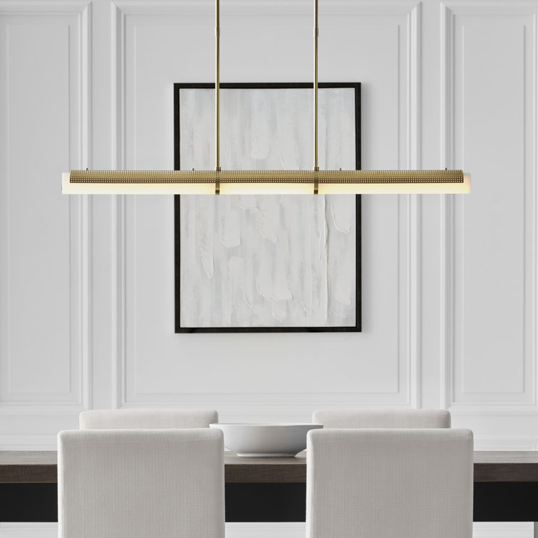Precision Polished Nickel 50'' LED Linear Chandelier with Crystal Accents