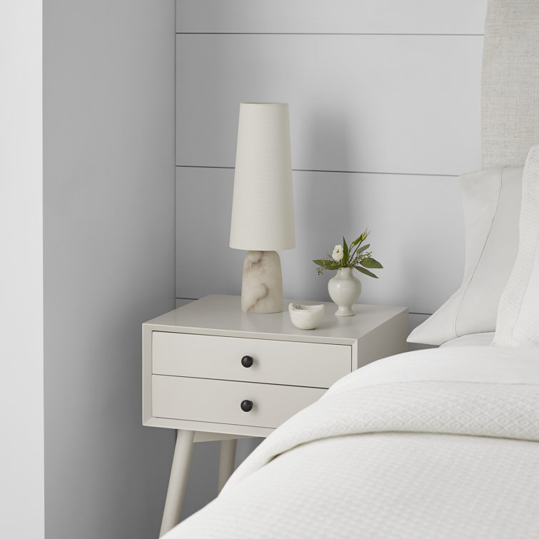 Alabaster Cordless Outdoor LED Table Lamp with Linen Shade