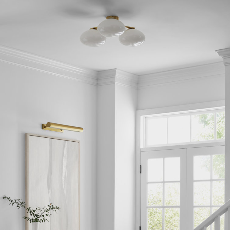 Marisol Soft Brass 3-Light LED Flush Mount with Glass Shades