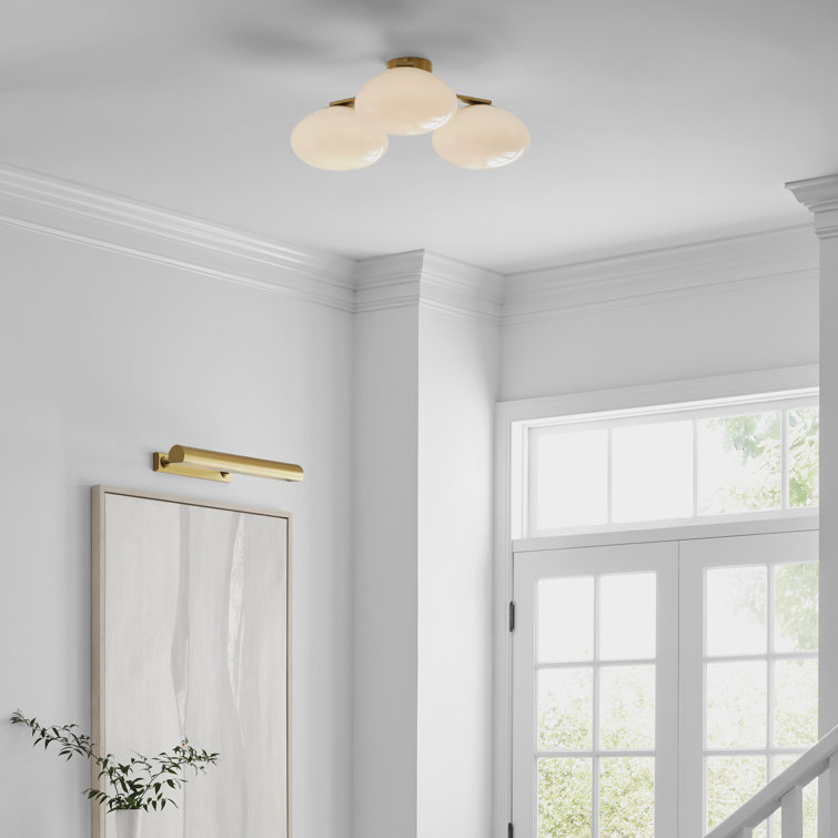Marisol Soft Brass 3-Light LED Flush Mount with Glass Shades