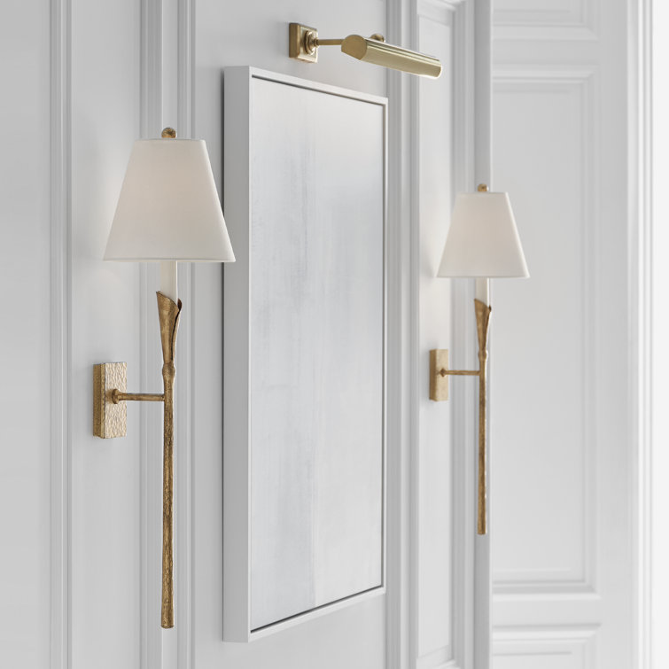Aiden Polished Nickel 32" LED Botanical Wall Sconce
