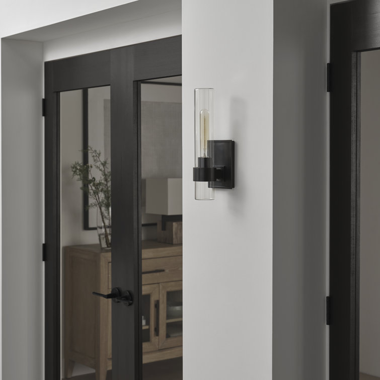 Presidio 14-inch Bronze and Black Cylinder Outdoor Wall Sconce
