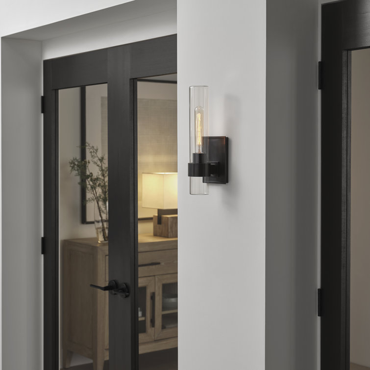 Presidio 14-inch Bronze and Black Cylinder Outdoor Wall Sconce