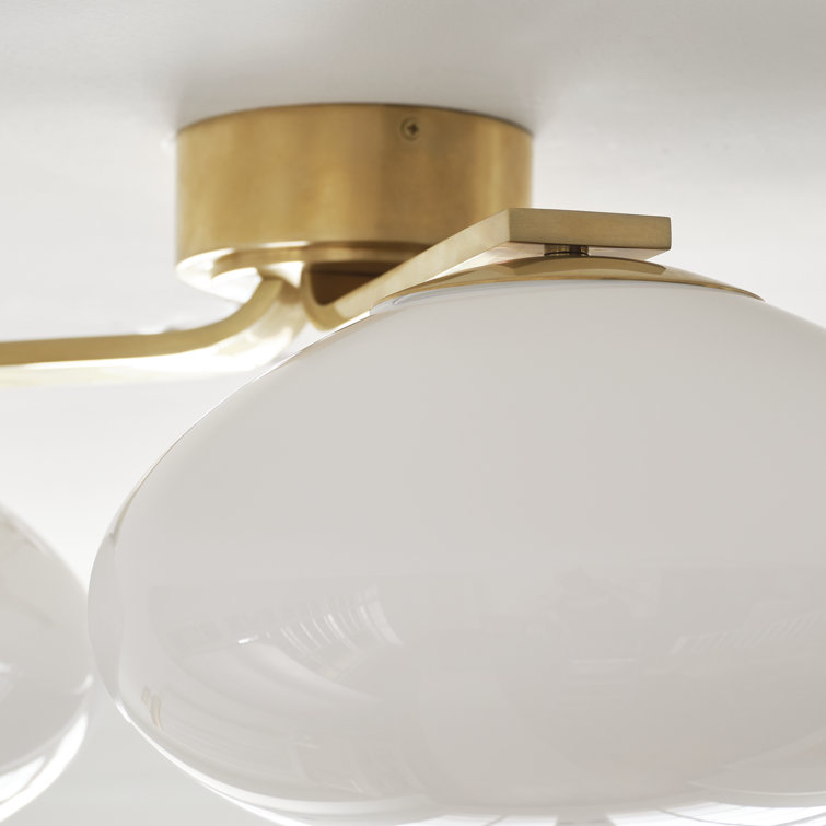 Marisol Soft Brass 3-Light LED Flush Mount with Glass Shades