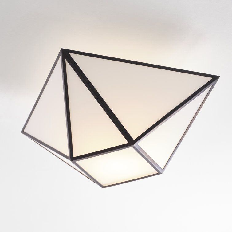 Lorino Bronze LED Semi-Flush Mount with Glass Shade