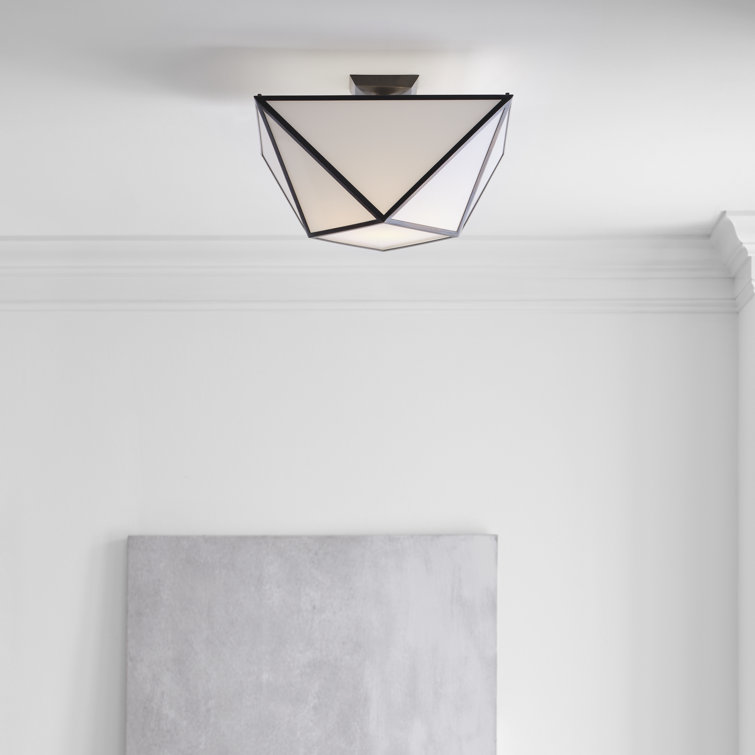 Lorino Bronze LED Semi-Flush Mount with Glass Shade