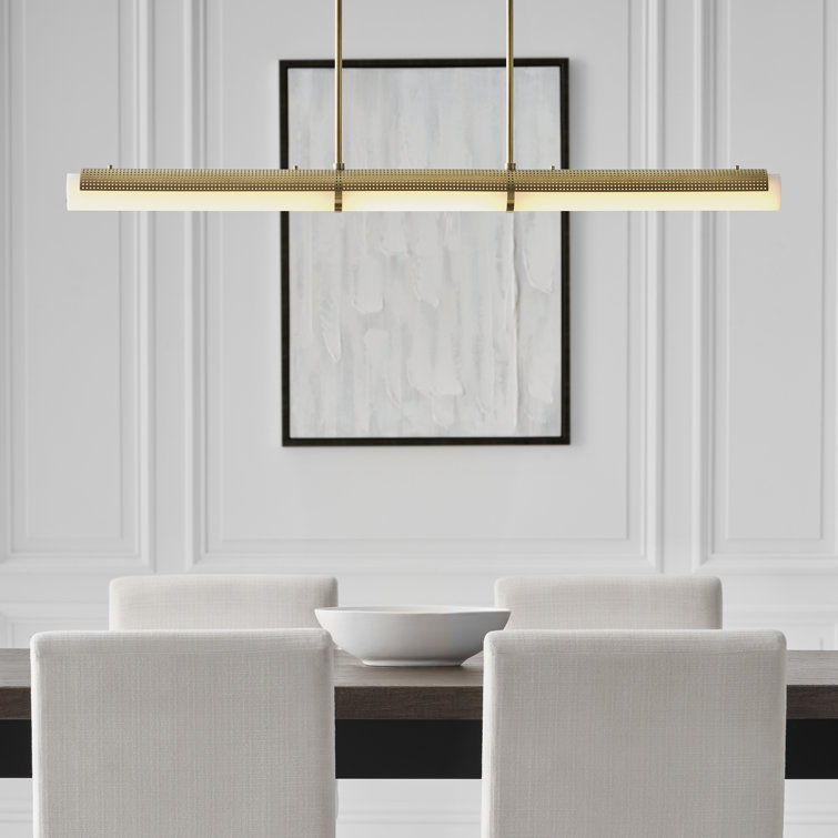 Precision Polished Nickel 50'' LED Linear Chandelier with Crystal Accents