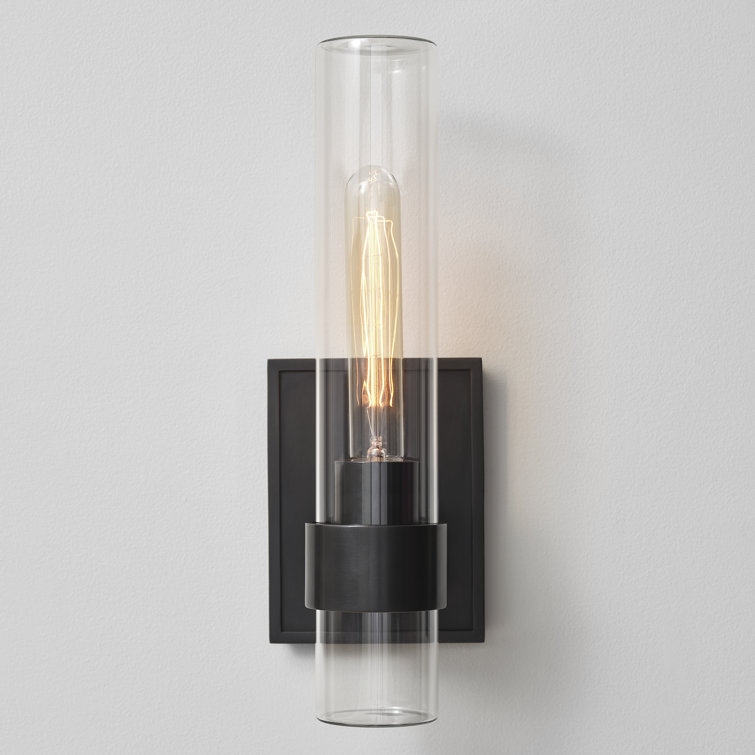 Presidio 14-inch Bronze and Black Cylinder Outdoor Wall Sconce