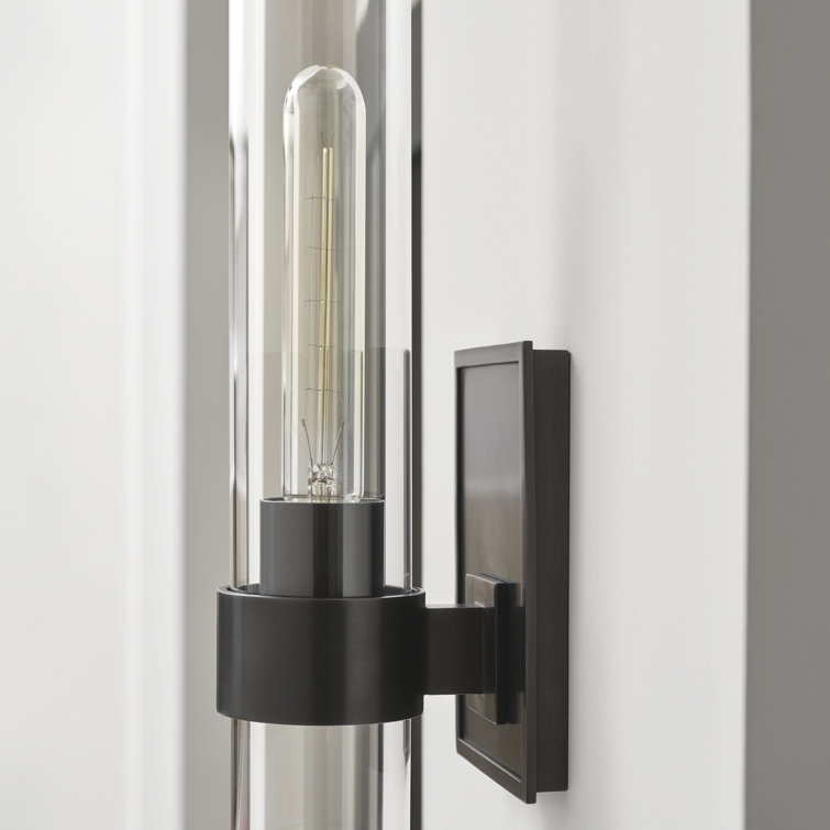 Presidio 14-inch Bronze and Black Cylinder Outdoor Wall Sconce