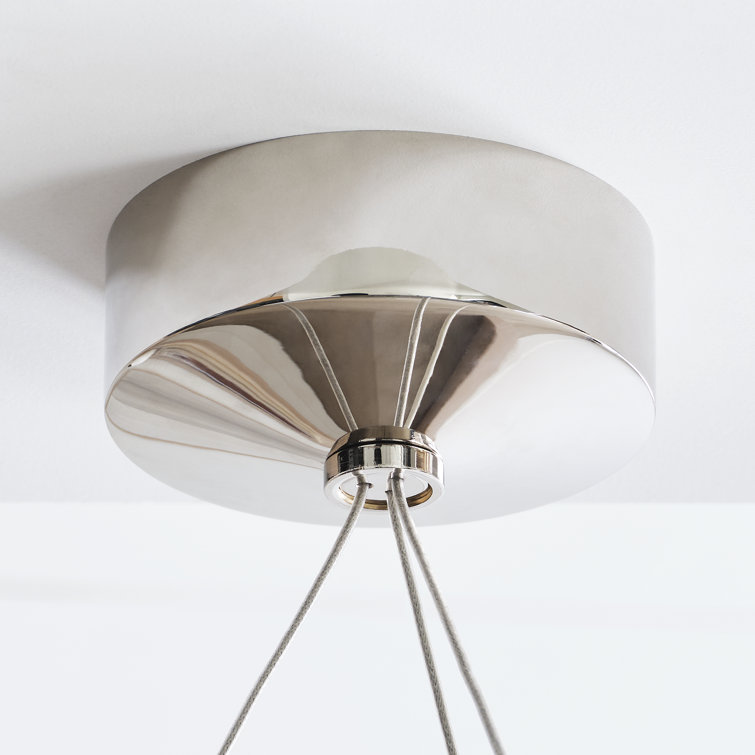 Sleek 48" Polished Nickel Crystal LED Chandelier