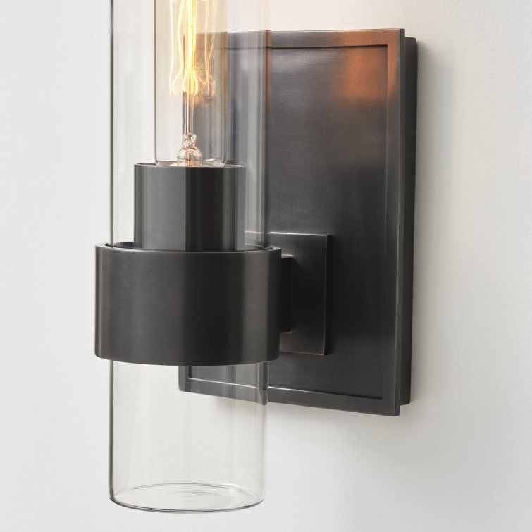 Presidio 14-inch Bronze and Black Cylinder Outdoor Wall Sconce