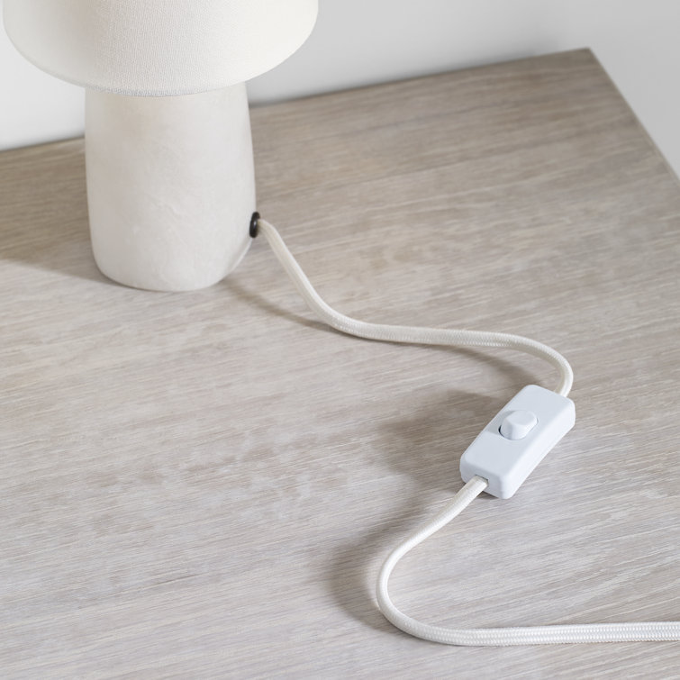 Alabaster Cordless Outdoor LED Table Lamp with Linen Shade