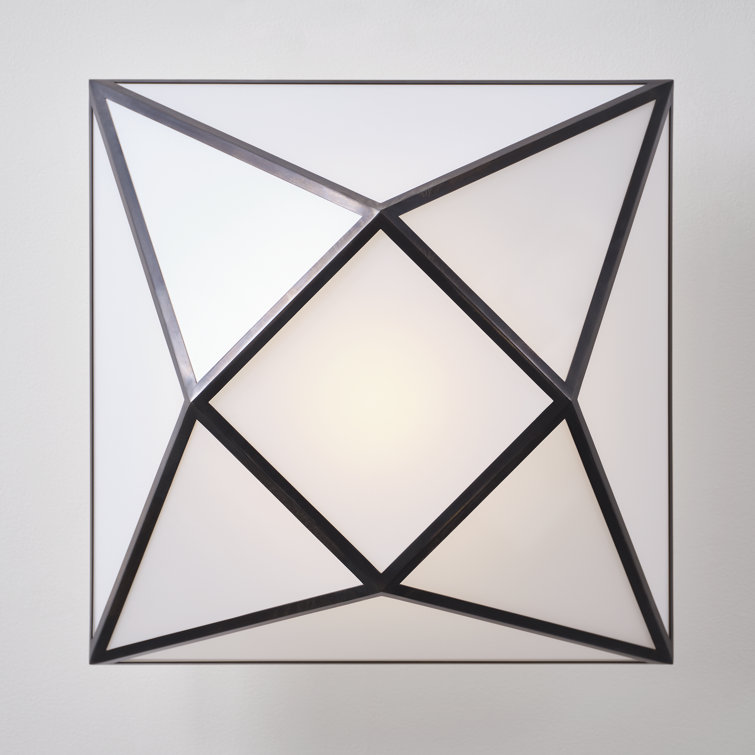 Lorino Bronze LED Semi-Flush Mount with Glass Shade