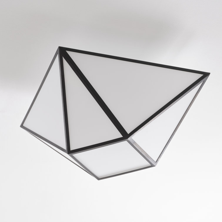 Lorino Bronze LED Semi-Flush Mount with Glass Shade