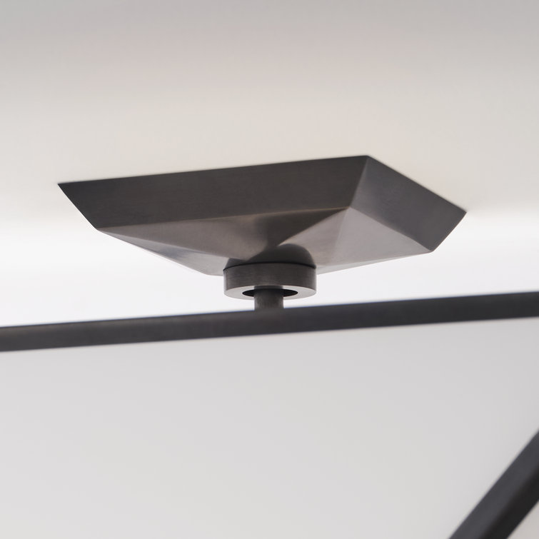 Lorino Bronze LED Semi-Flush Mount with Glass Shade