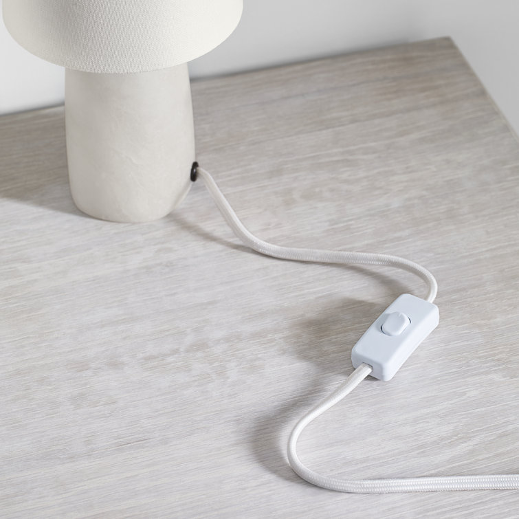 Alabaster Cordless Outdoor LED Table Lamp with Linen Shade