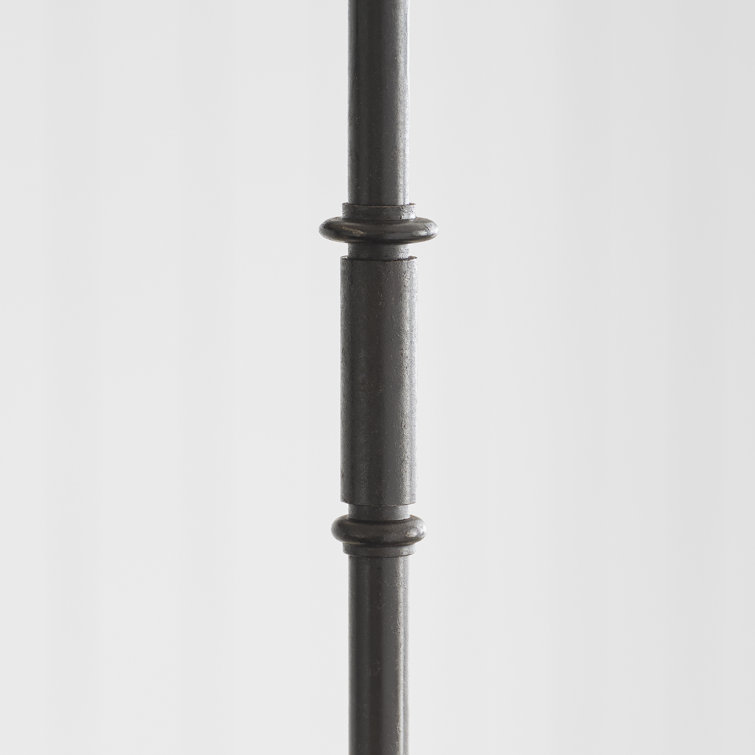 Aged Iron and Ebonized Oak 62" Crystal LED Pendant Light
