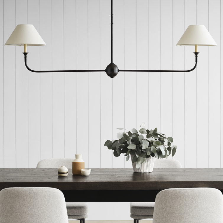 Aged Iron and Ebonized Oak 62" Crystal LED Pendant Light