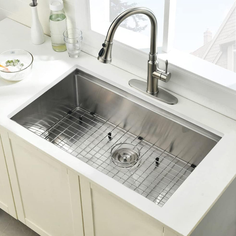 32" Stainless Steel Drop-in Single Bowl Workstation Kitchen Sink
