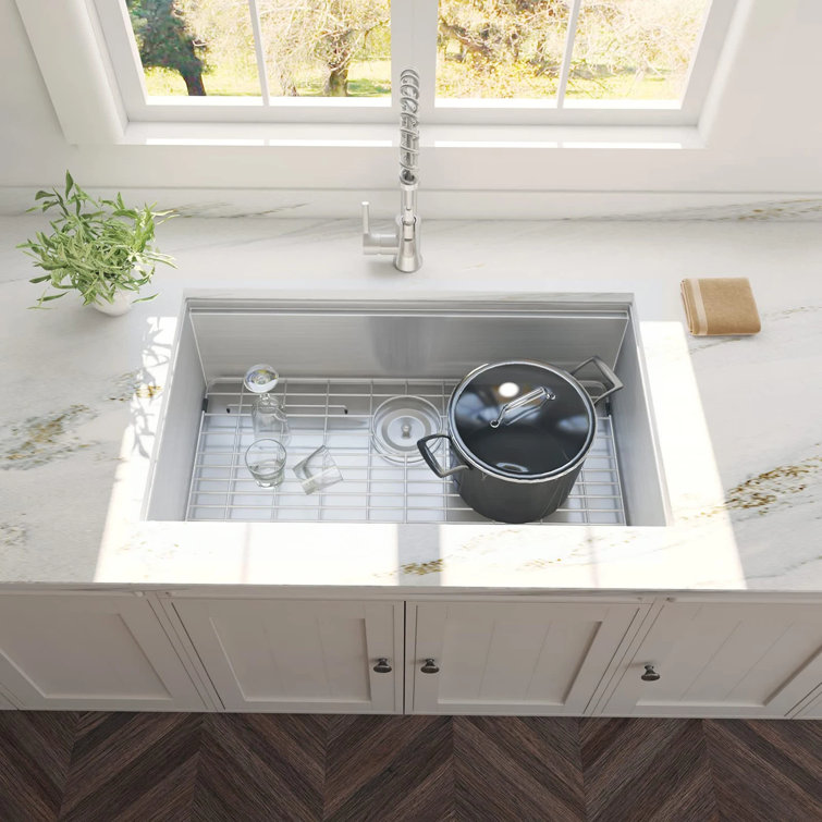 32" Stainless Steel Drop-in Single Bowl Workstation Kitchen Sink