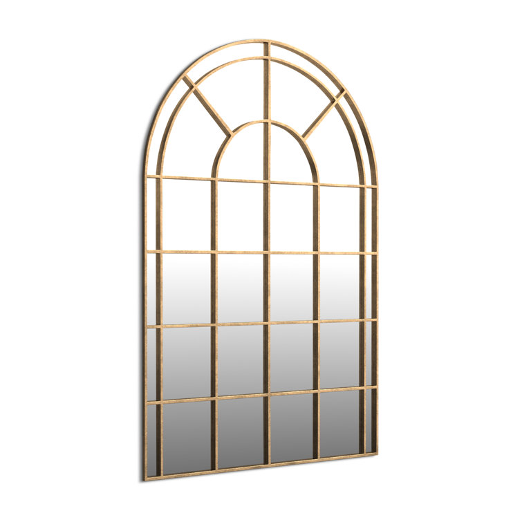 Antiqued Gold Arched Full Length Wall Mirror