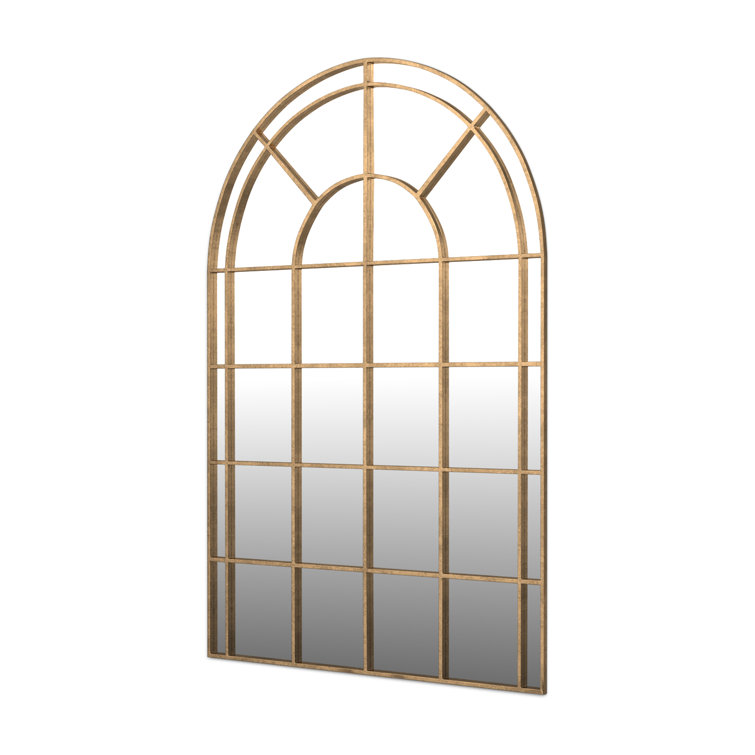 Antiqued Gold Arched Full Length Wall Mirror